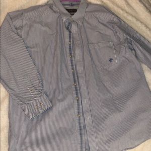 Blue striped ariat button up
